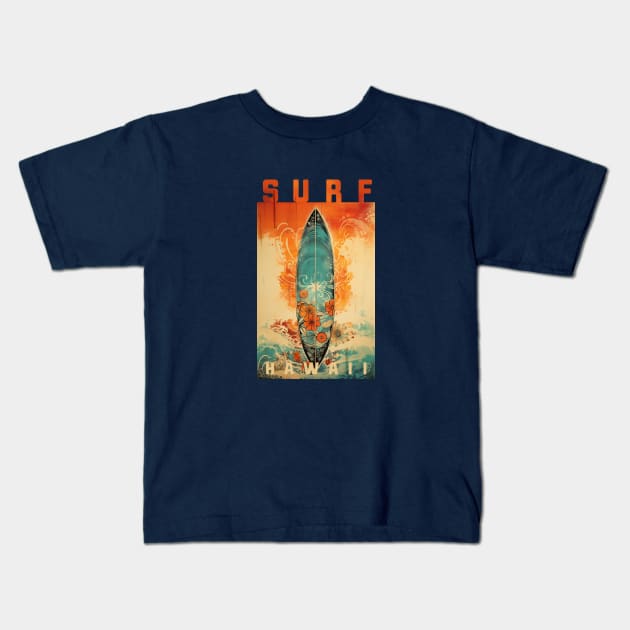 Surf hawaii Kids T-Shirt by DavidLoblaw